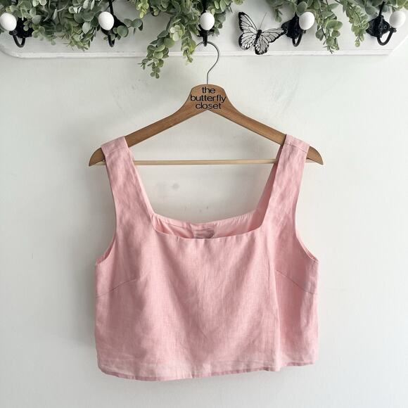 Lucy Paris Pia Cropped Tank Light Pink Size Medium KK3190 - Picture 1 of 3